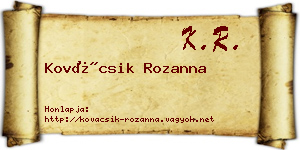 Kovácsik Rozanna névjegykártya